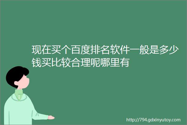 现在买个百度排名软件一般是多少钱买比较合理呢哪里有